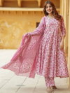 Pink Colour Rayon Printed Kurti With Pant Dupatta Wholesale In India Aaradhna 2059
